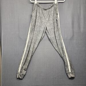 Børn Jogger Pants Womens Medium Gray Knit Lounge Side Stripe Pockets Cuffed Born
